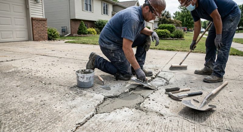 Cracked Concrete Repair in West Des Moines, IA